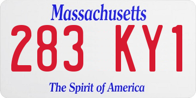 MA license plate 283KY1