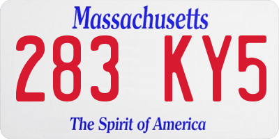 MA license plate 283KY5