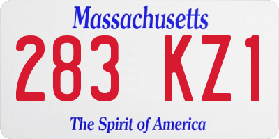 MA license plate 283KZ1