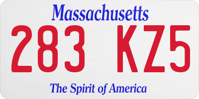 MA license plate 283KZ5