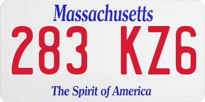 MA license plate 283KZ6
