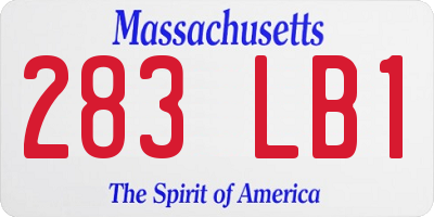 MA license plate 283LB1