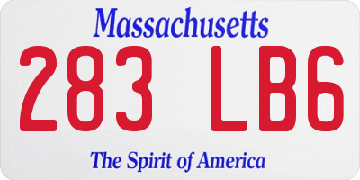 MA license plate 283LB6