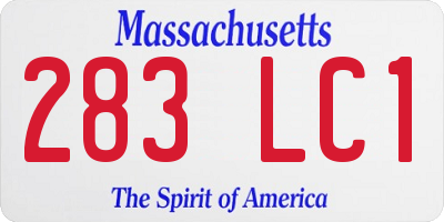 MA license plate 283LC1