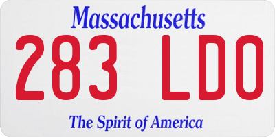 MA license plate 283LD0