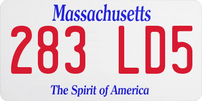 MA license plate 283LD5