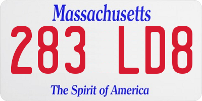 MA license plate 283LD8
