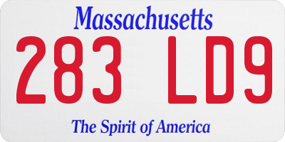 MA license plate 283LD9
