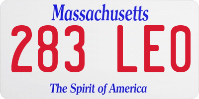 MA license plate 283LE0
