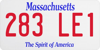 MA license plate 283LE1