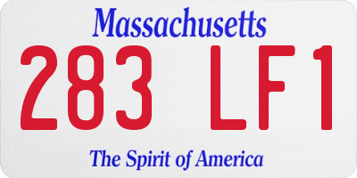 MA license plate 283LF1
