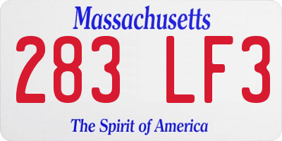 MA license plate 283LF3