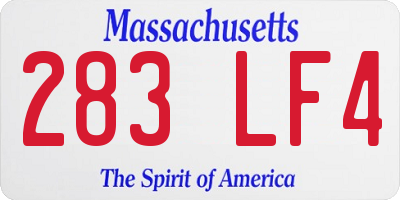 MA license plate 283LF4