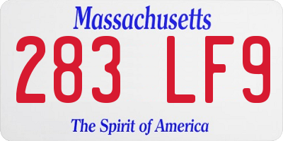 MA license plate 283LF9
