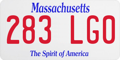 MA license plate 283LG0