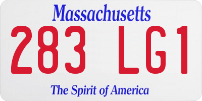 MA license plate 283LG1