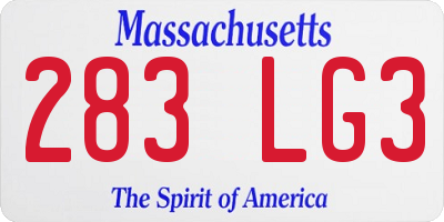 MA license plate 283LG3
