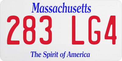 MA license plate 283LG4