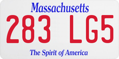 MA license plate 283LG5