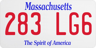 MA license plate 283LG6