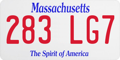 MA license plate 283LG7