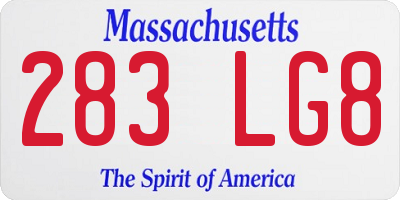 MA license plate 283LG8
