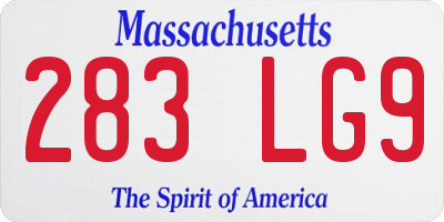 MA license plate 283LG9