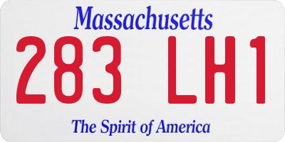 MA license plate 283LH1