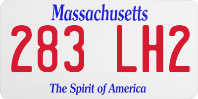 MA license plate 283LH2