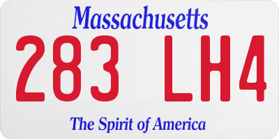 MA license plate 283LH4