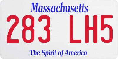 MA license plate 283LH5