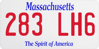 MA license plate 283LH6