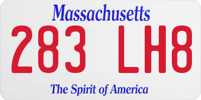MA license plate 283LH8