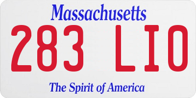 MA license plate 283LI0