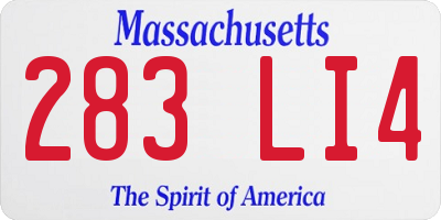MA license plate 283LI4