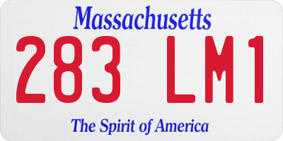 MA license plate 283LM1
