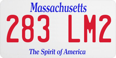MA license plate 283LM2