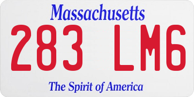MA license plate 283LM6