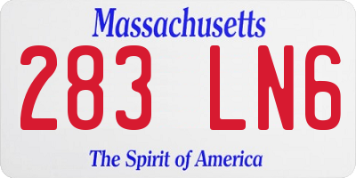 MA license plate 283LN6