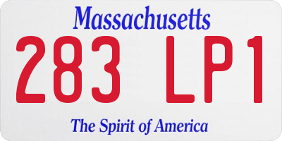 MA license plate 283LP1