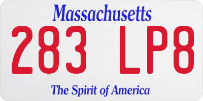 MA license plate 283LP8