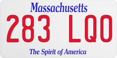MA license plate 283LQ0