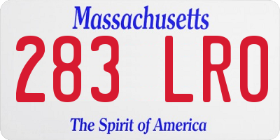 MA license plate 283LR0