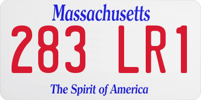 MA license plate 283LR1