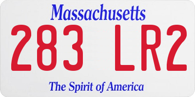 MA license plate 283LR2