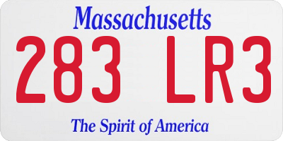 MA license plate 283LR3
