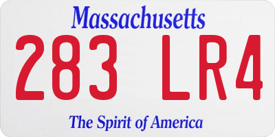 MA license plate 283LR4