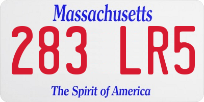 MA license plate 283LR5