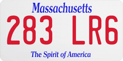 MA license plate 283LR6