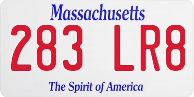 MA license plate 283LR8